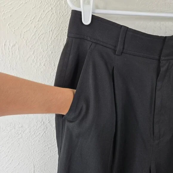Everlane Dress Pants 10 Black Minimalist Straight Relaxed High Waisted Trousers - Picture 6 of 12